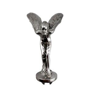 Vtg Rolls Royce Hood Ornament Spirit Of Ecstasy Phantom II Emblem Silver Lady